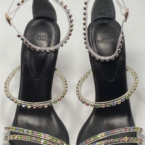 Alexandre Birman Dolores 100 Black & Sparkling Straps Sandal size 36.5 - Picture 5 of 12